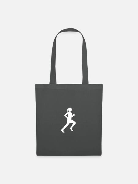 Läuferin Leichtathletin - Stoffbeutel - Graphite