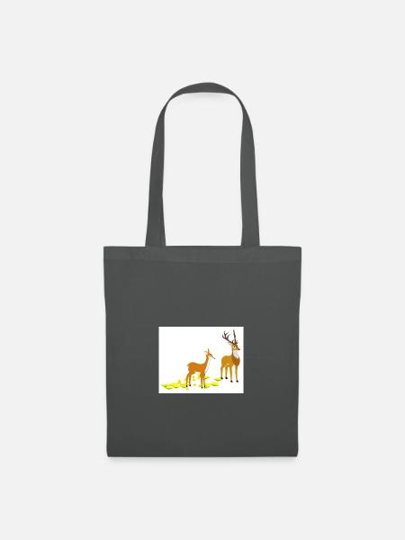 Reh und Hirsch - Stoffbeutel - Graphite