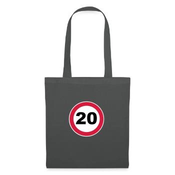 20ème Anniversaire / 20 / signe de la circulation - Sac en tissu - gris graphite - Devant