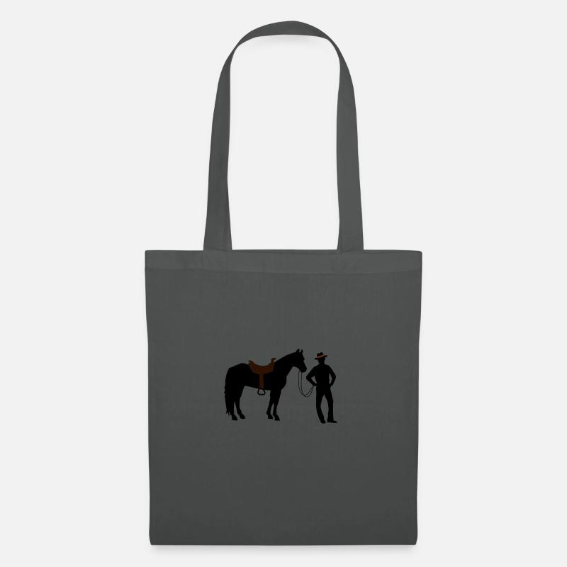 Cowboy mit Pferd - Stoffbeutel - Graphite