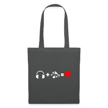Music Love Headphone Sheet Music Melody Heart Gift - Tote Bag - graphite grey - Front