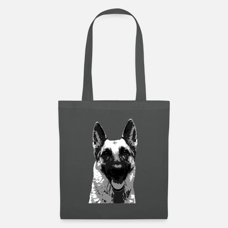 Schäferhund - deutscher Schäferhund Kopf Geschenk - Stoffbeutel - Graphite