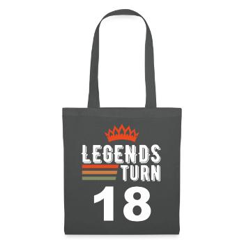 Legends turn 18, 18 birthday - Tote Bag - graphite grey - Front