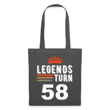 Legends turn 58, 58 birthday - Tote Bag - graphite grey - Front