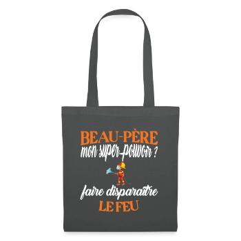 Beau-père t-shirt pompier humoristique métier - Sac en tissu - gris graphite - Devant