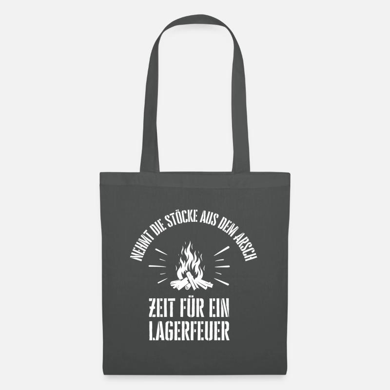 Zeit für ein Lagerfeuer - Stoffbeutel - Graphite