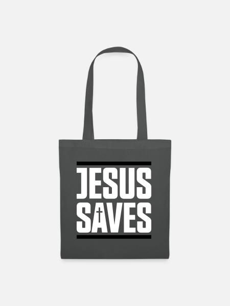 jesus saves - Sac en tissu - gris graphite