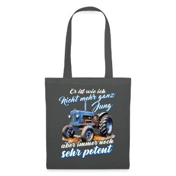 Traktor Geschenk für Landwirt Humor Alte Traktoren - Stoffbeutel - Graphite - Vorne
