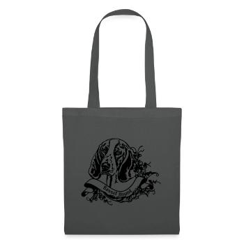 Basset Hound an Retro Banner - Tote Bag - graphite grey - Front
