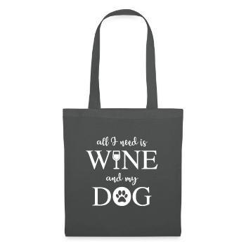 Wine Dog Wine Dog - Dog Lover Dog Mum - Tote Bag - graphite grey - Front
