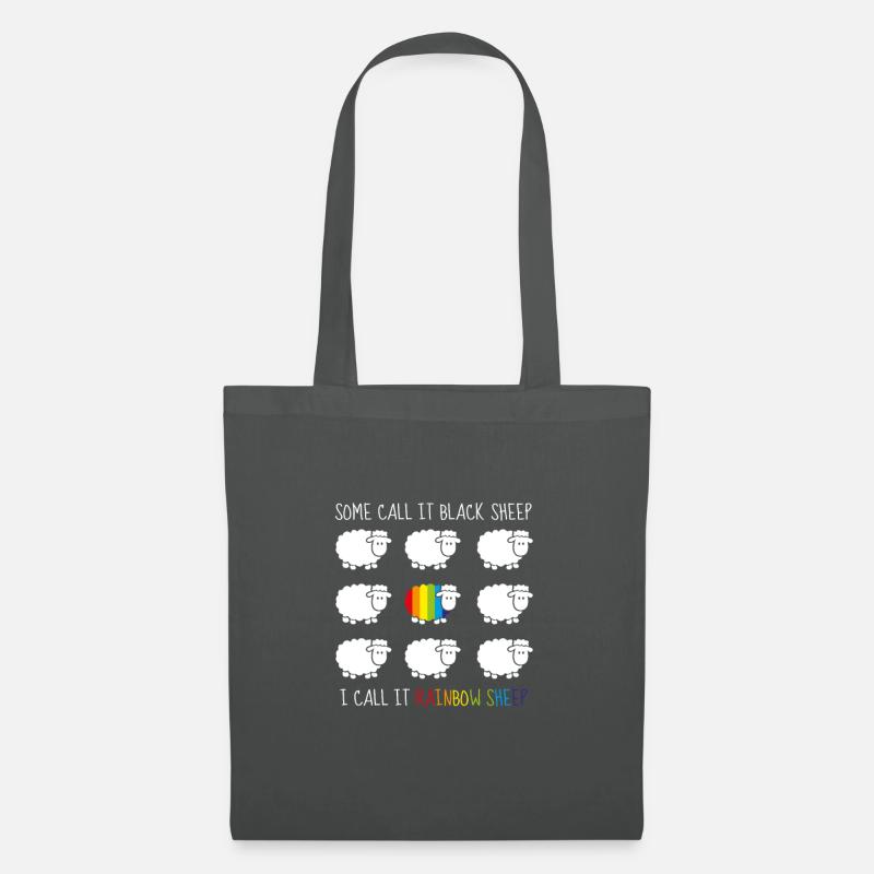 LGBT Rainbow Sheep Regenbogenschaf CSD - Stoffbeutel - Graphite