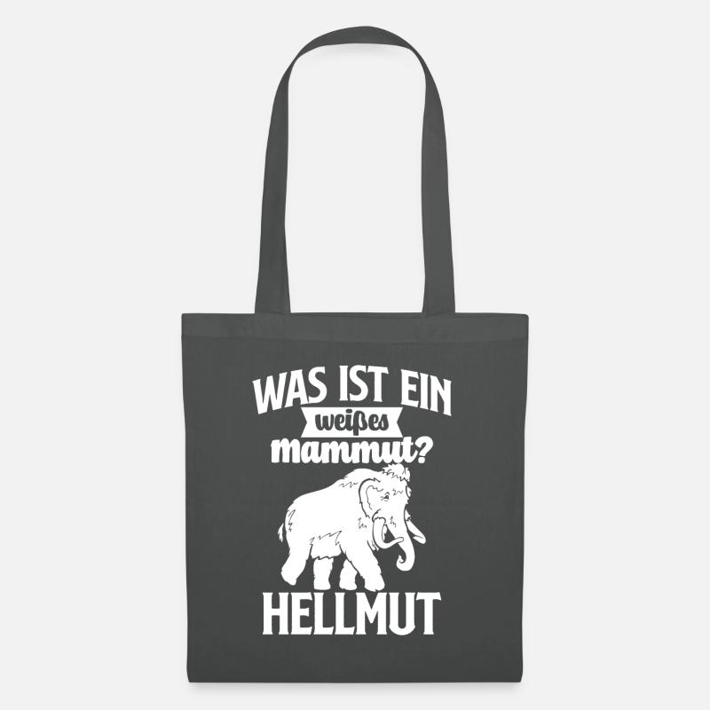 Was ist ein weißes Mammut - Hellmut! Geschenkidee - Stoffbeutel - Graphite