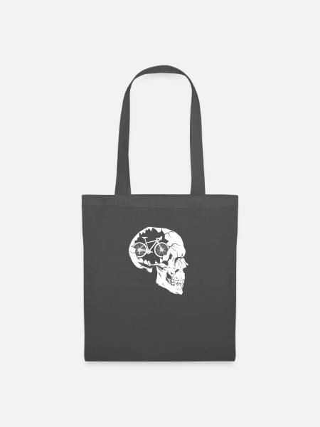 Thinking About Cycling, Cyclist Skull - Stoffbeutel - Graphite