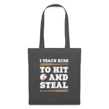 I Teach Kida To Hit And Steal Baseball Coach - Tote Bag - graphite grey - Front