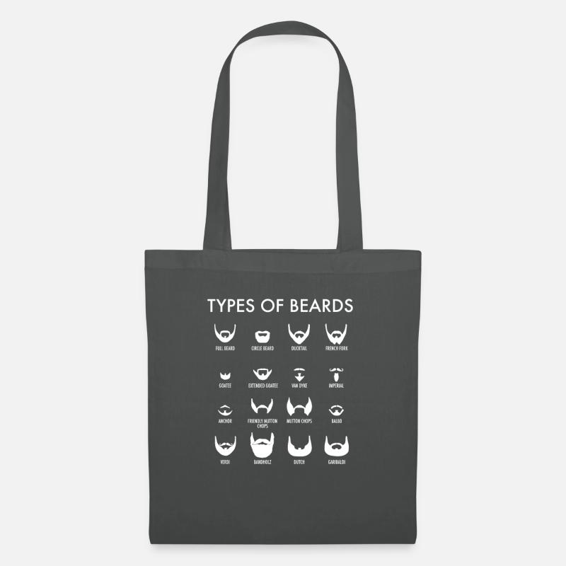 Types Of Beards, Meister Bart Barbier - Stoffbeutel - Graphite