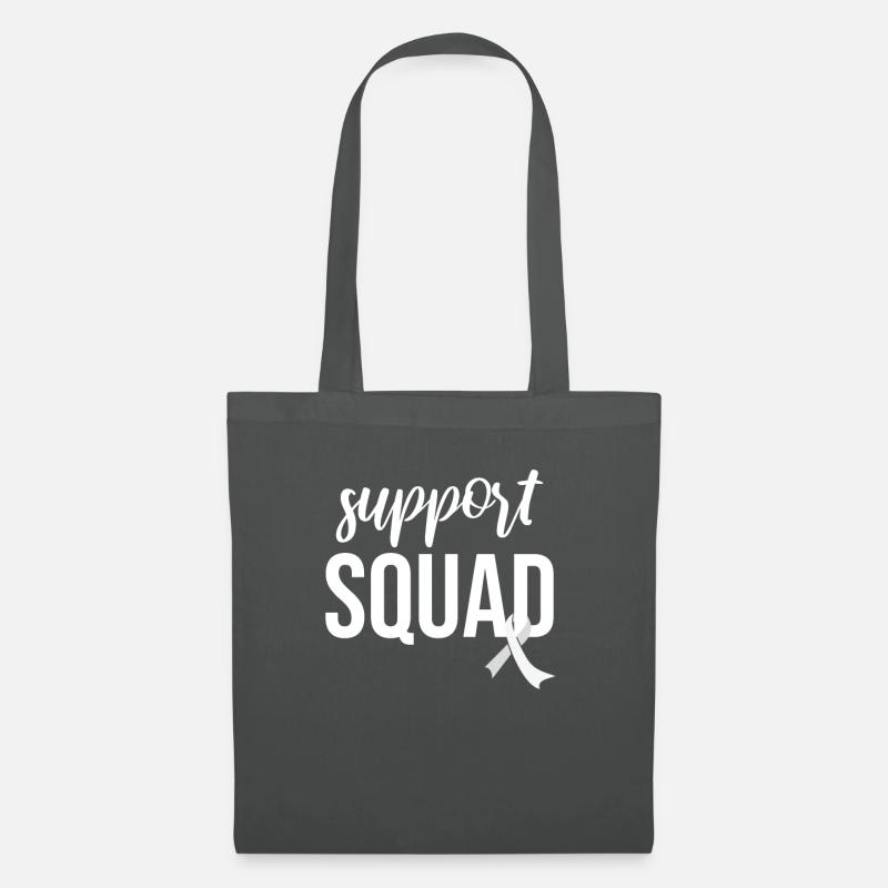 Support Squad, Weiße Schleife Lungenkrebs - Stoffbeutel - Graphite