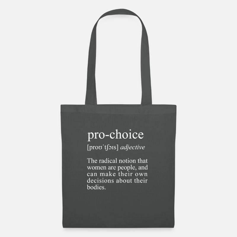 Abortion Rights, Pro Choice Definition - Stoffbeutel - Graphite