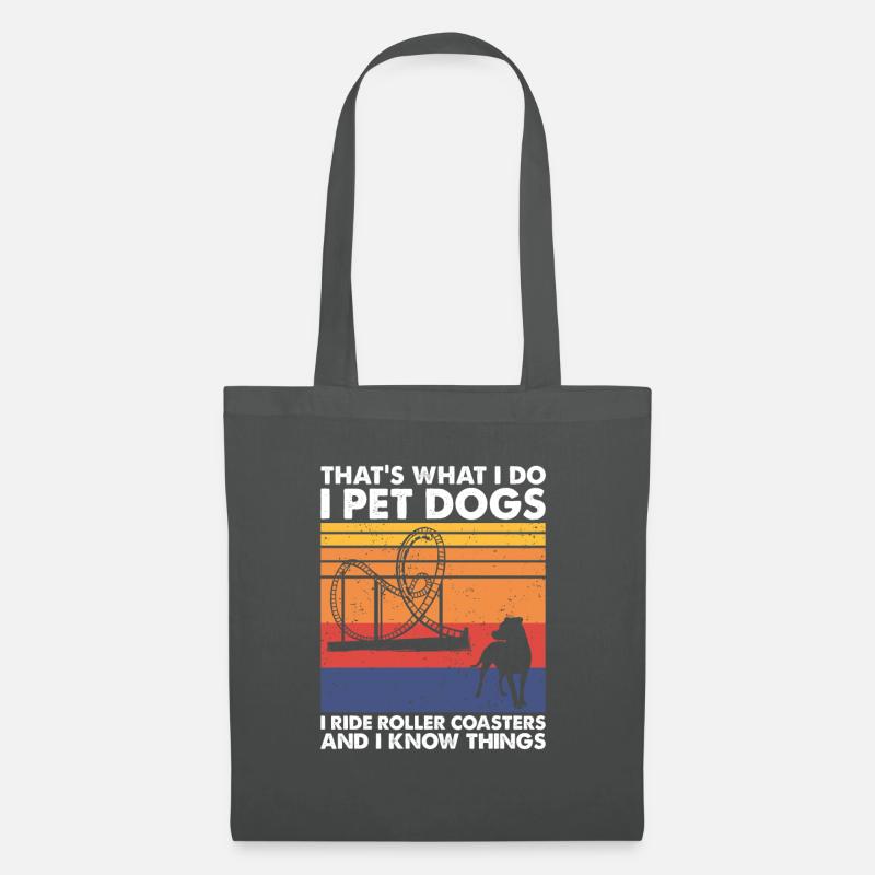 Dogs Ride Roller Coasters & Know Things Theme Park - Stoffbeutel - Graphite