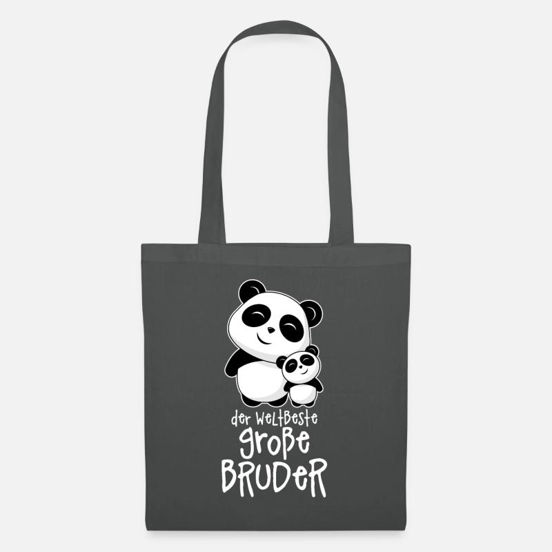Der weltbeste große Bruder - Großer Bruder Pandas - Stoffbeutel - Graphite