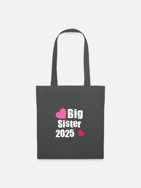 Schwester 2025 Ich werde eine Große Schwester 2025 - Stoffbeutel - Graphite