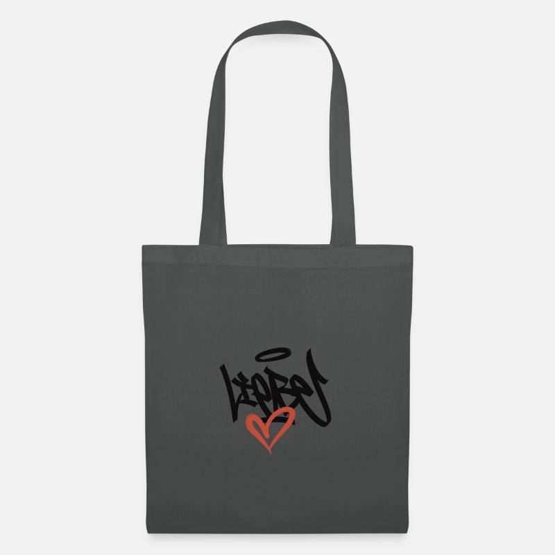 liebe Graffiit - Stoffbeutel - Graphite