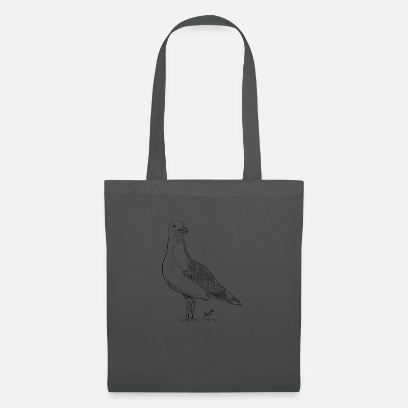 Vogel - gezeichnet - Stoffbeutel - Graphite