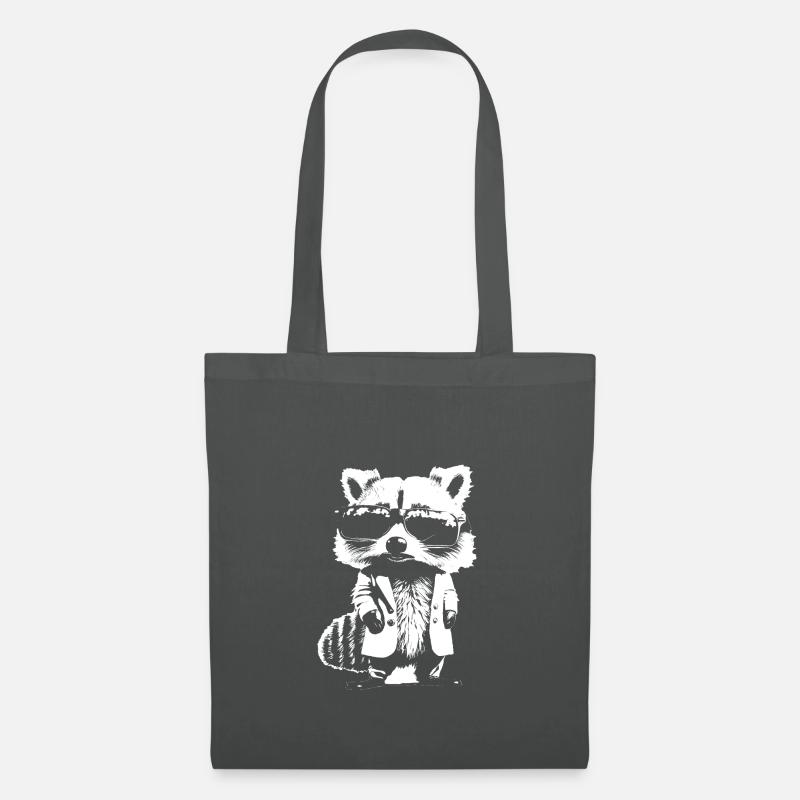 Waschbär - Stoffbeutel - Graphite