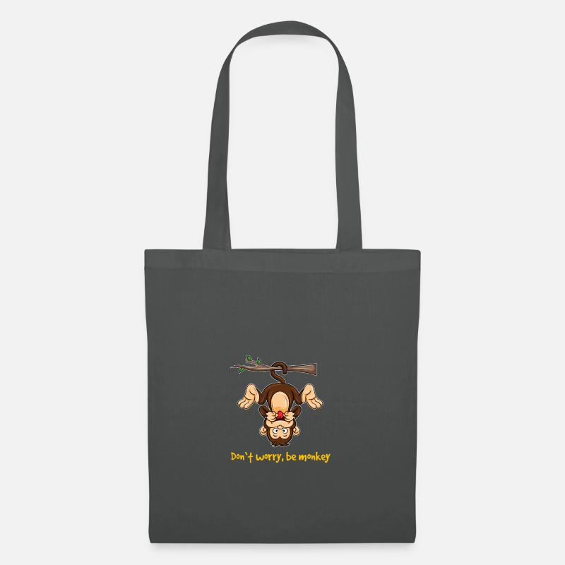 Affe Monkey Äffchen Dont worry Zoologie Geschenk - Stoffbeutel - Graphite
