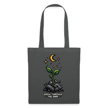 Grow in the Dark – Pixel-Art-Design - Stoffbeutel - Graphite - Vorne