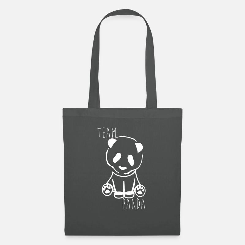 weißes Panda-Team - Stoffbeutel - Graphite