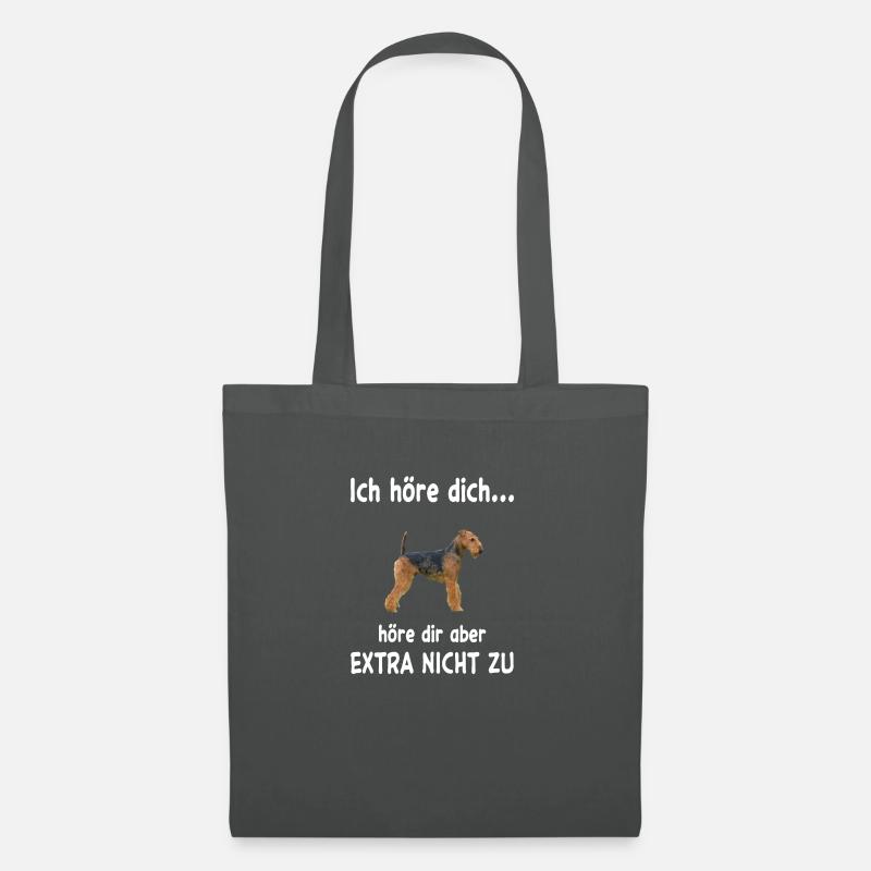 Airedale Terrier Hund - Airedale Terrier - Stoffbeutel - Graphite