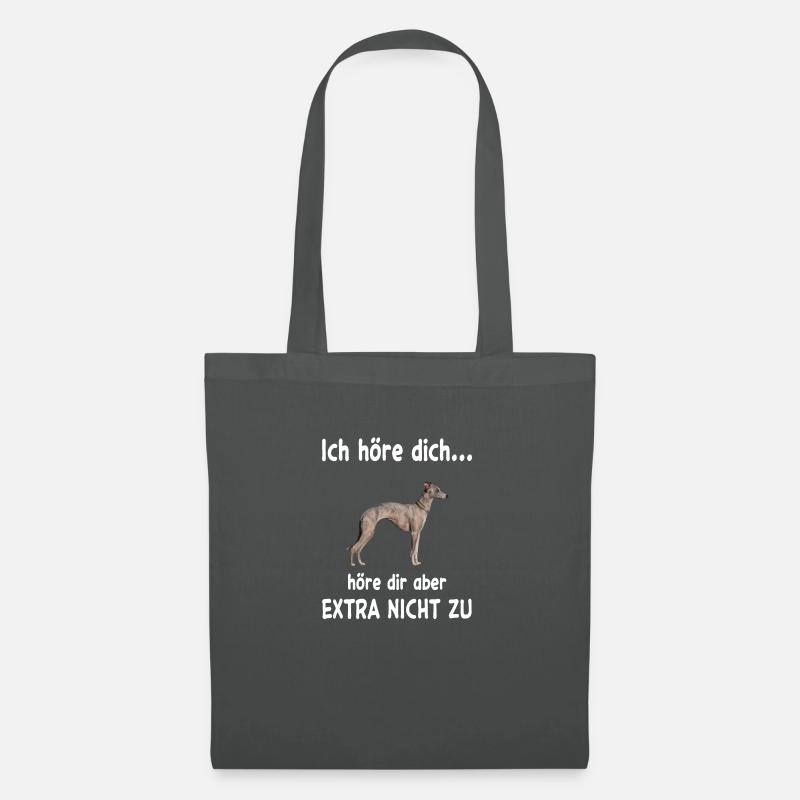 Whippet Hund - Whippet - Stoffbeutel - Graphite