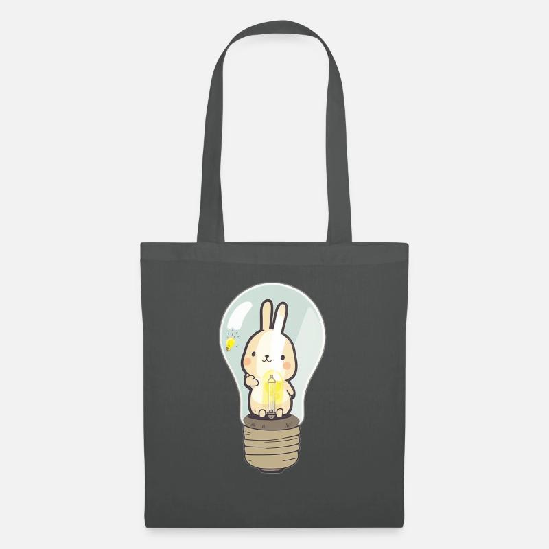 rabbit in light bulb - Tote Bag - graphite grey