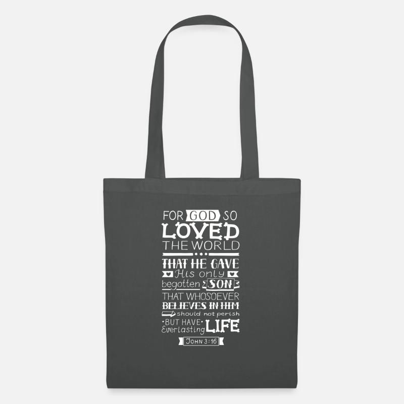 For God So Loved 3-16 - Stoffbeutel - Graphite