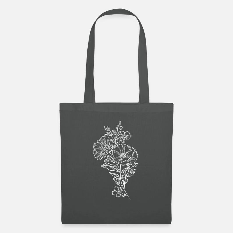 Blume - Stoffbeutel - Graphite