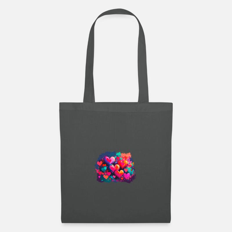 herzen,bunt,pink,graffiti,herz,malerei - Stoffbeutel - Graphite