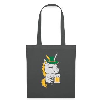 Party Einhorn Bier trinken - Stoffbeutel - Graphite - Vorne