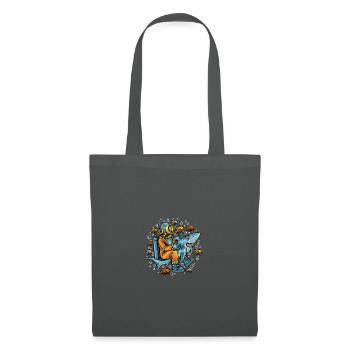 Plongeur et requin - Sac en tissu - gris graphite - Devant