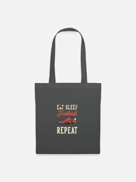 Eat sleep football repeat - Tote Bag - graphite grey