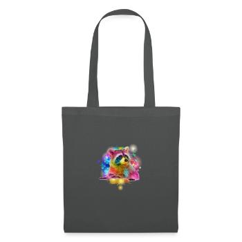Waschbär Racoon Bunte niedliche Tier Kunst schön s - Stoffbeutel - Graphite - Vorne