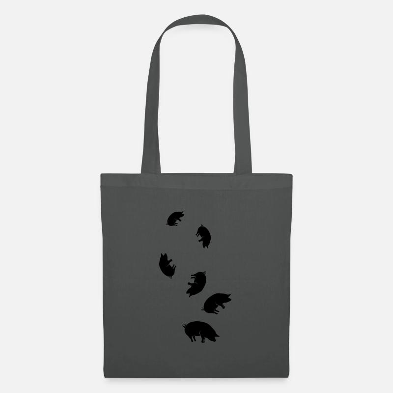 Schwein Tier - Stoffbeutel - Graphite