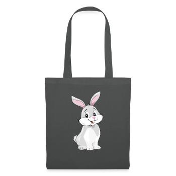 Cute smiling rabbit - Tote Bag - graphite grey - Front