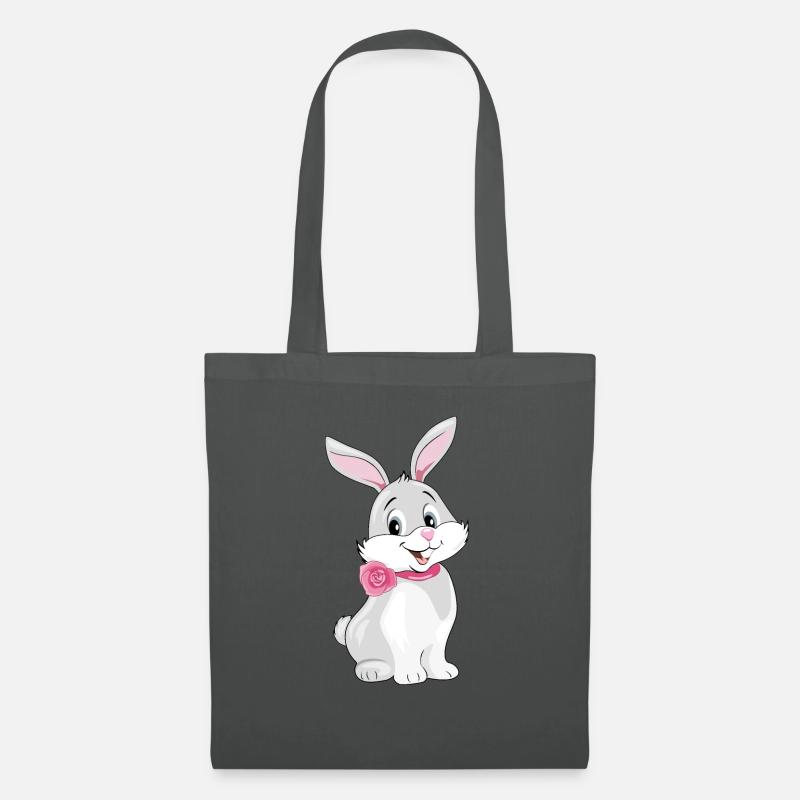 Mignon lapin souriant heureux - Sac en tissu - gris graphite