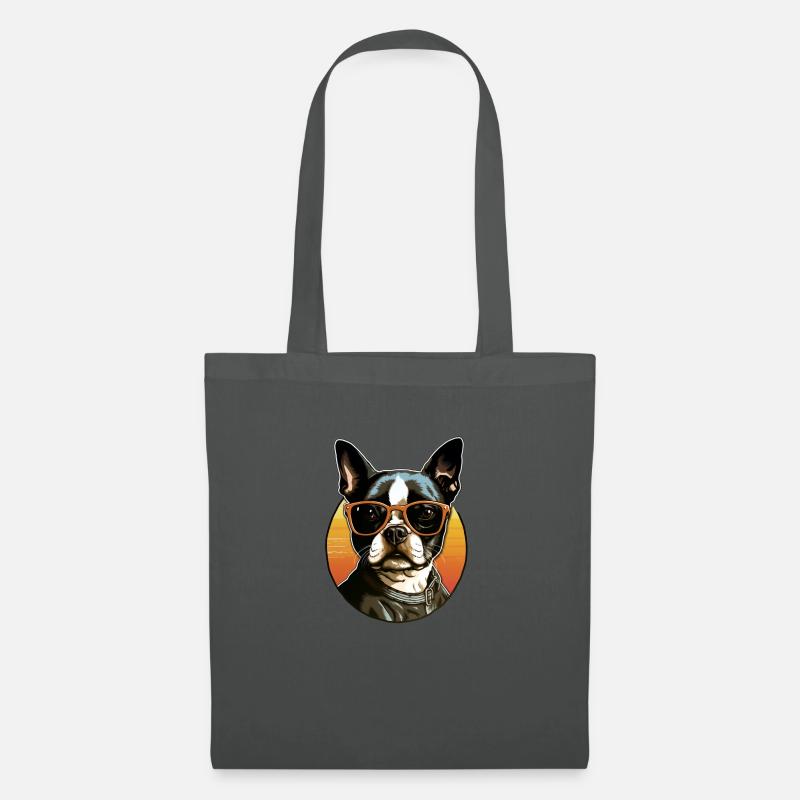 Boston Terrier Cool - Boston Terrier Hund - Stoffbeutel - Graphite
