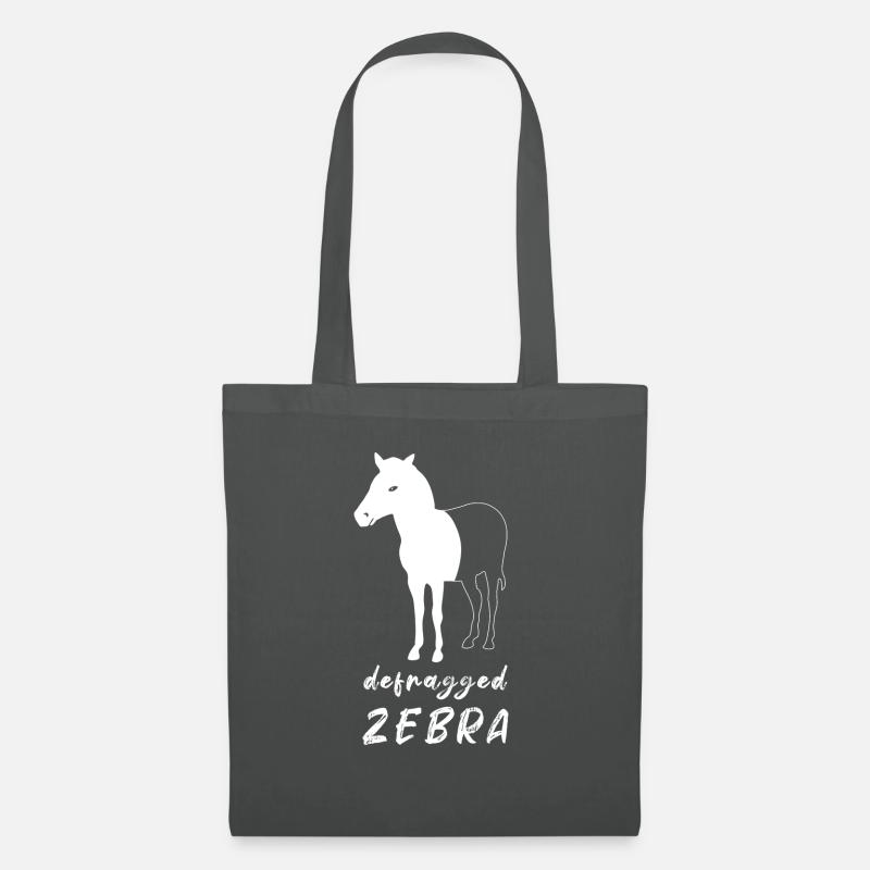 Defragged Zebra Informatiker Admin Geek Geschenk - Stoffbeutel - Graphite