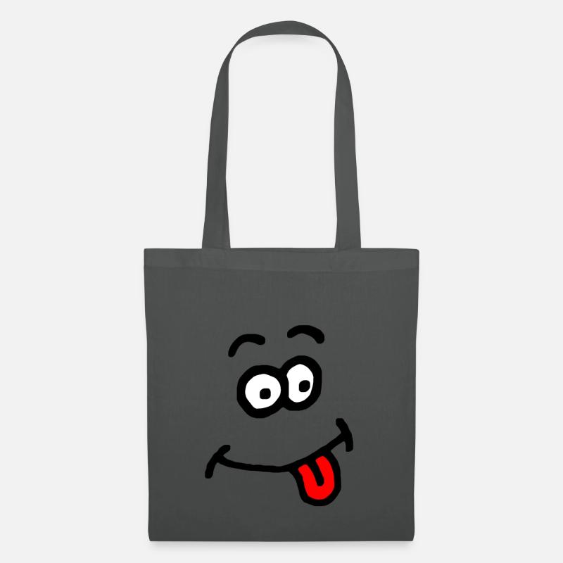 Comic-Gesicht albern - Stoffbeutel - Graphite