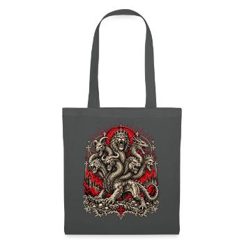 Kronenhydra im Flammenrot - Stoffbeutel - Graphite - Vorne