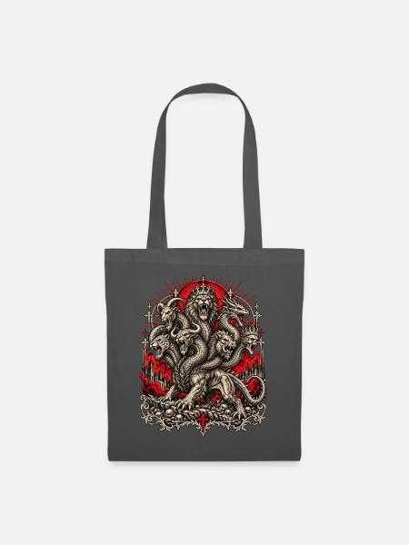 Kronenhydra im Flammenrot - Stoffbeutel - Graphite