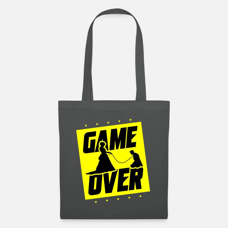 Hochzeit Game Over Junggesellenabschied - Stoffbeutel - Graphite