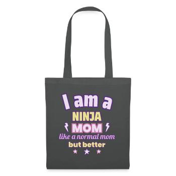 Ninja-Mama, Muttertag Geschenk, Kampfsport - Stoffbeutel - Graphite - Vorne